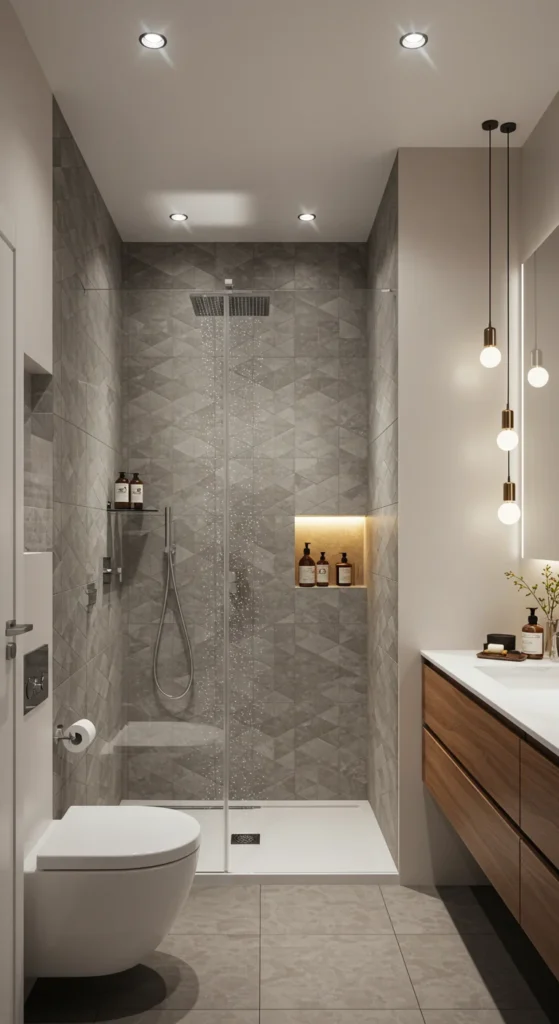 A Modern Bathroom With Geometric Style