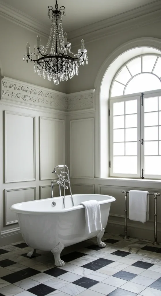 A Traditional Bathroom With Panel Molding