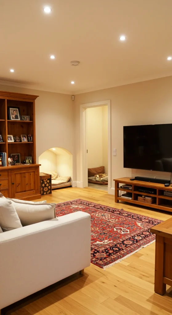 A Welcoming Living Room With A Large U-shaped Couch