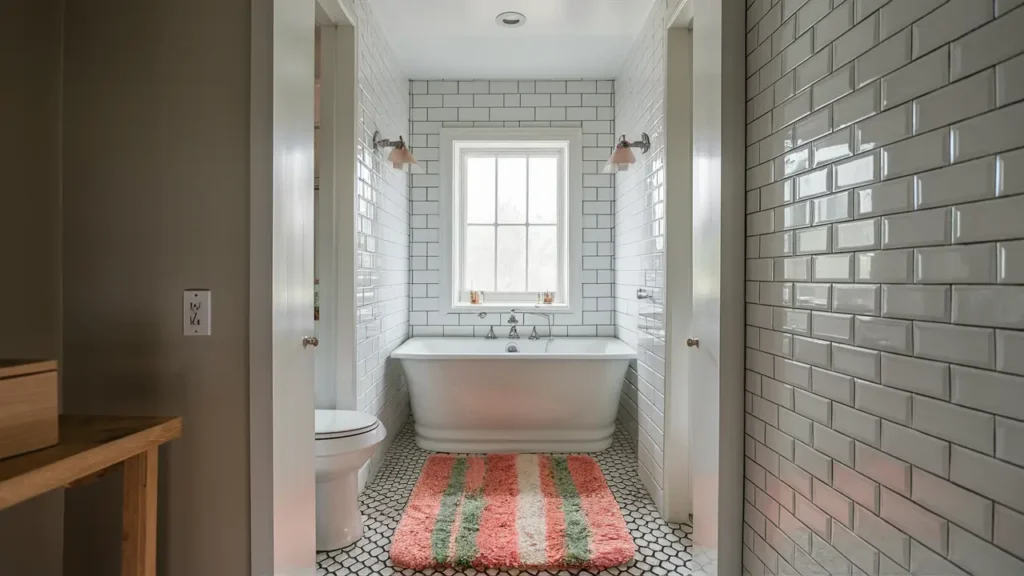 Clean and bright budget-friendly bathroom