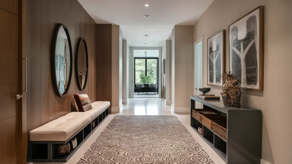 Modern Hallway  Maximizing Space While Keeping The Area Tidy.