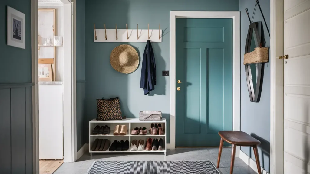 Scandi-inspired Hallway With A Simple, Sleek Shoe Cabinet