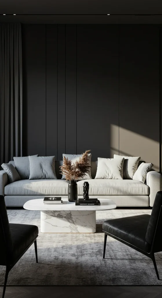 Living Room With A Monochrome Theme