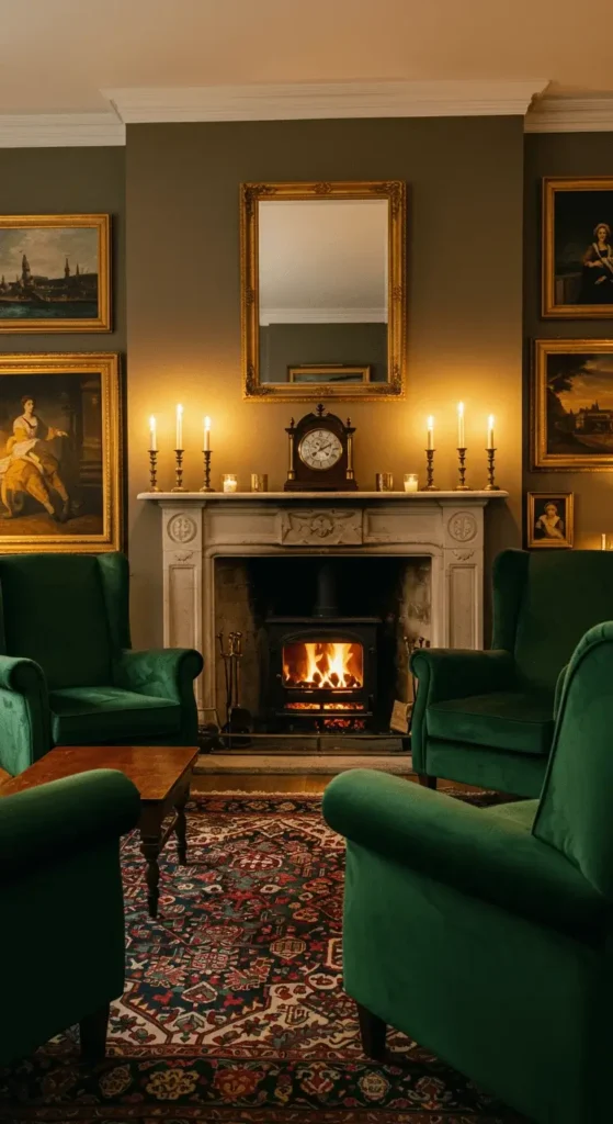 Traditional Living Room With Candles