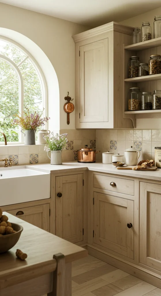 Cottagecore Warm White Kitchen With Vintage Charm