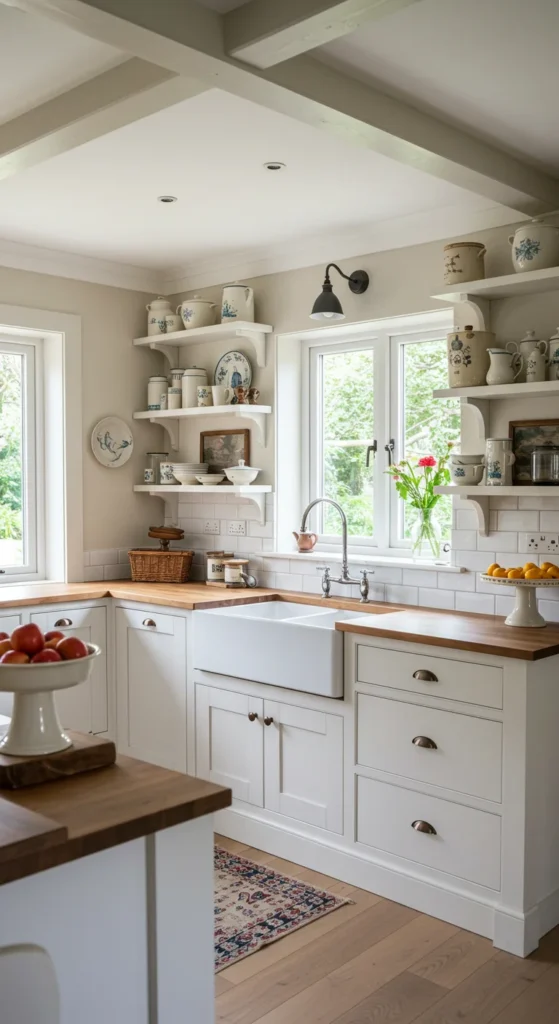 Modern Farmhouse Kitchen In Warm White Tones