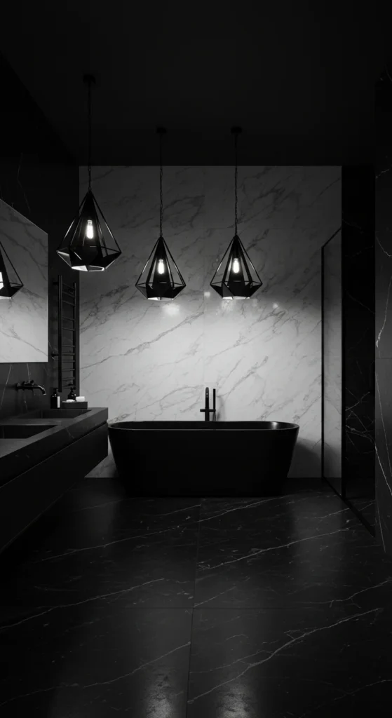 Monochromatic Black Bathroom