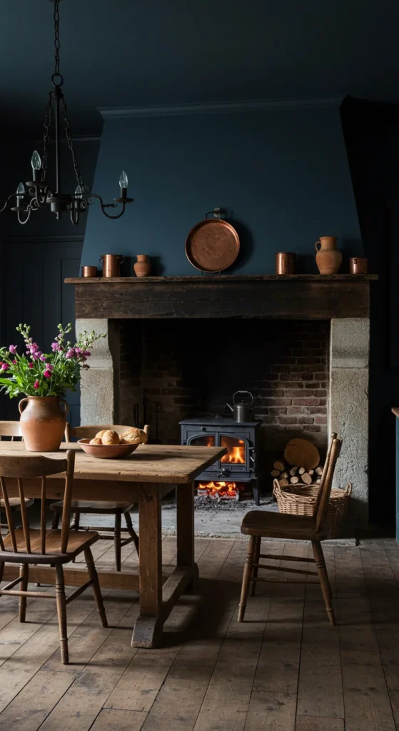 Rustic Farmhouse Kitchen In Dark Tones