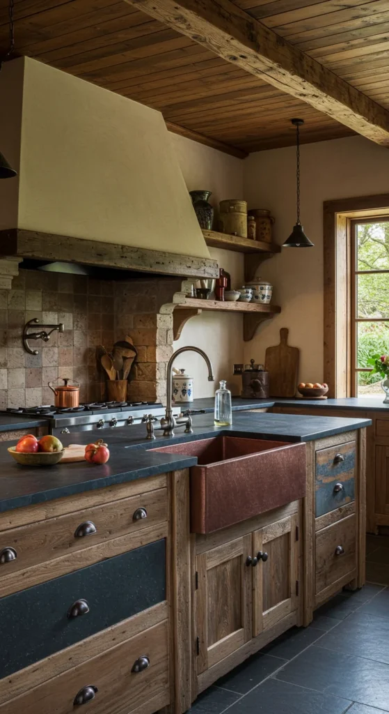 Rustic Gourmet Kitchen With Stone Oven