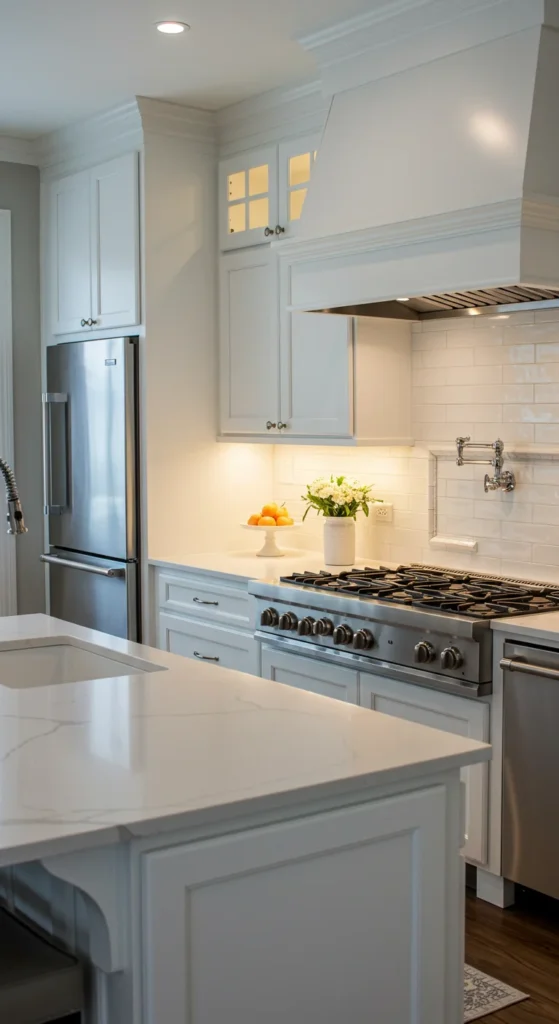 White Kitchen With Warm Led Lighting