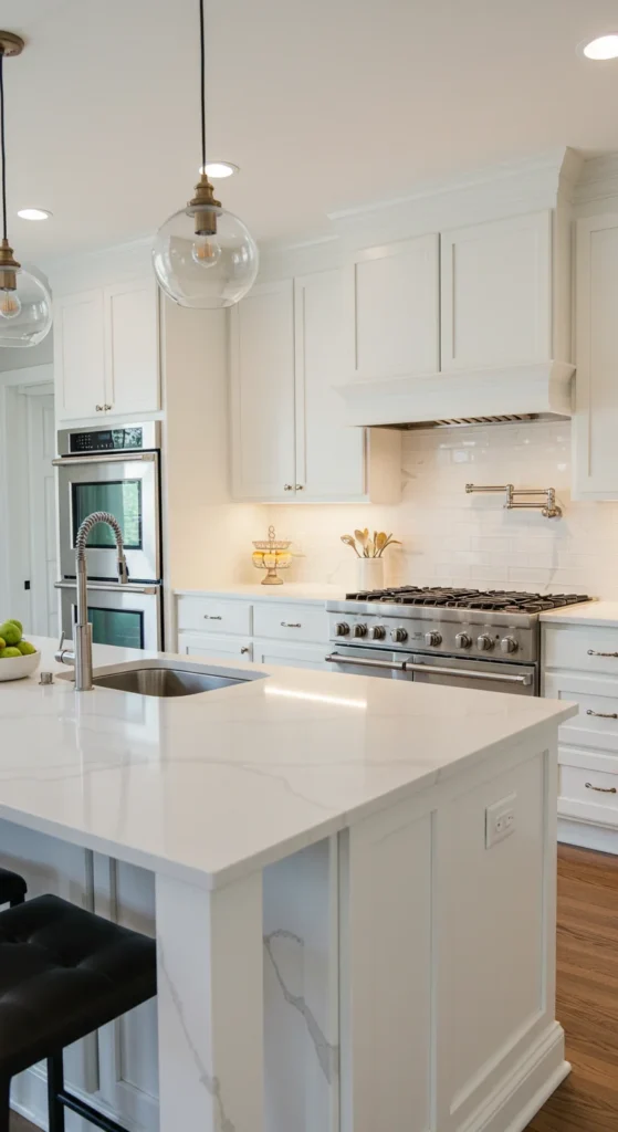 Kitchen With Warm Led Lighting And High-end Appliances