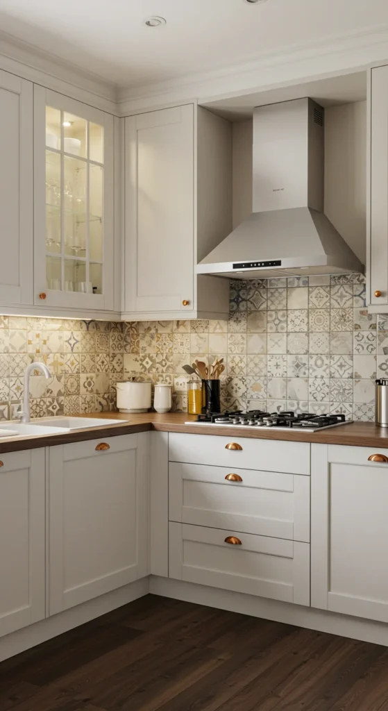 White Kitchen With A Tiled Backsplash